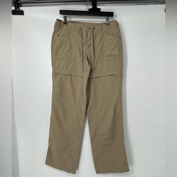 North Face Zip-off Convertable Pants - Women's SIZE 8 beige tan nylon pants - Picture 3 of 13